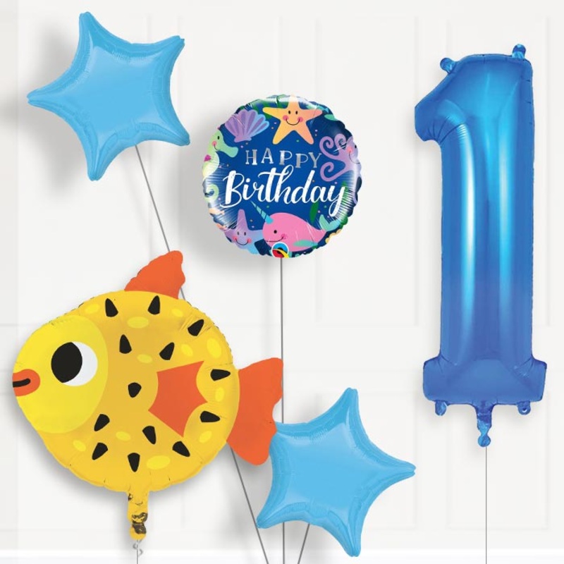 Puffer Fish Helium Balloon Package 1st Birthday