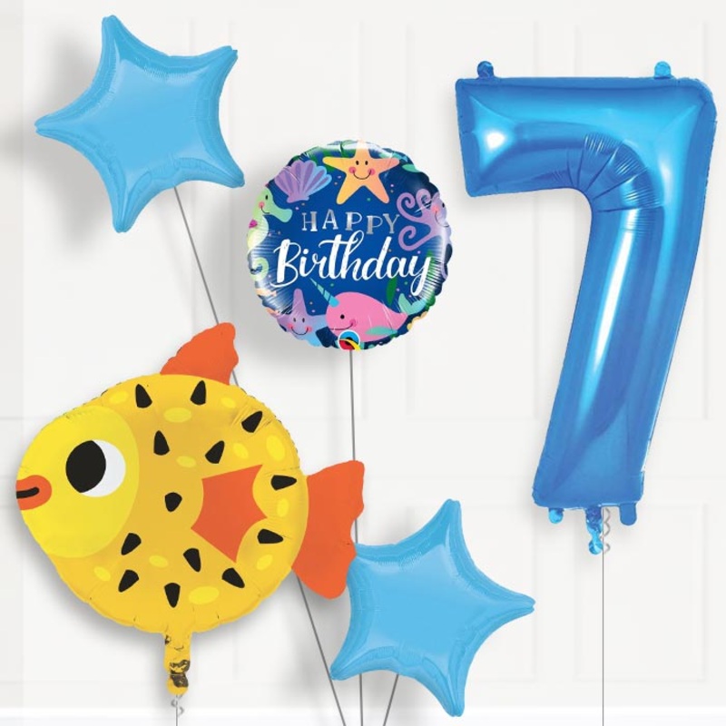 Puffer Fish Helium Balloon Package 7th Birthday