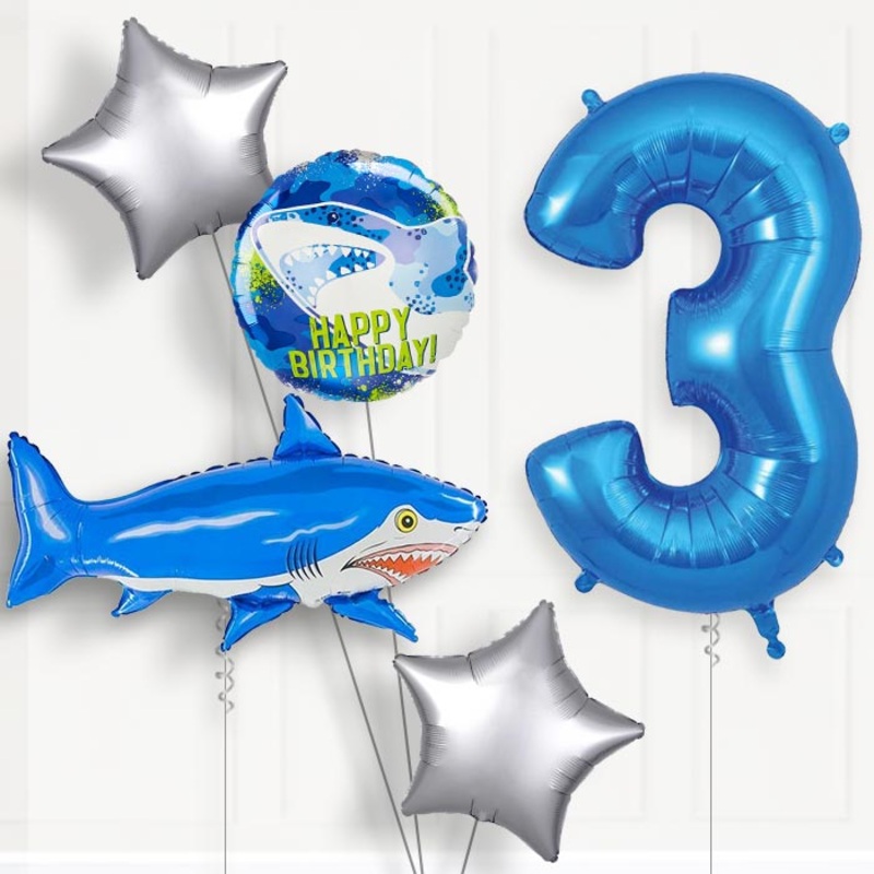 Shark Helium Balloon Package 3rd Birthday