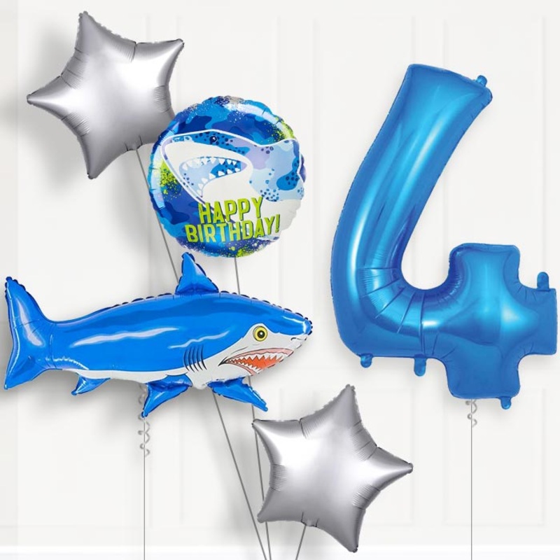 Shark Helium Balloon Package 4th Birthday
