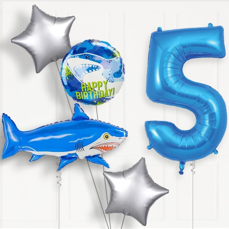 Shark Helium Balloon Package 5th Birthday