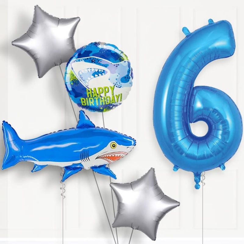 Shark Helium Balloon Package 6th Birthday