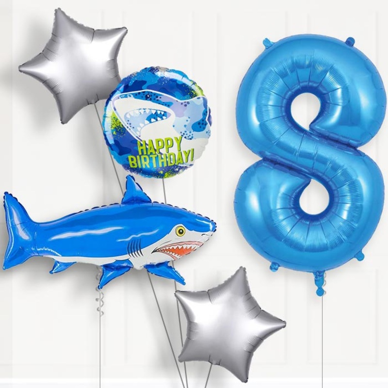 Shark Helium Balloon Package 8th Birthday