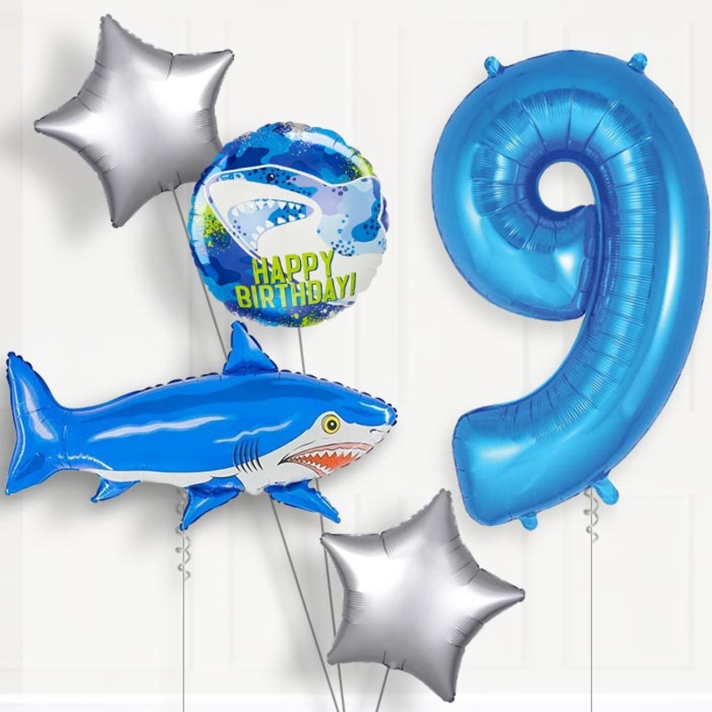 Shark Helium Balloon Package 9th Birthday