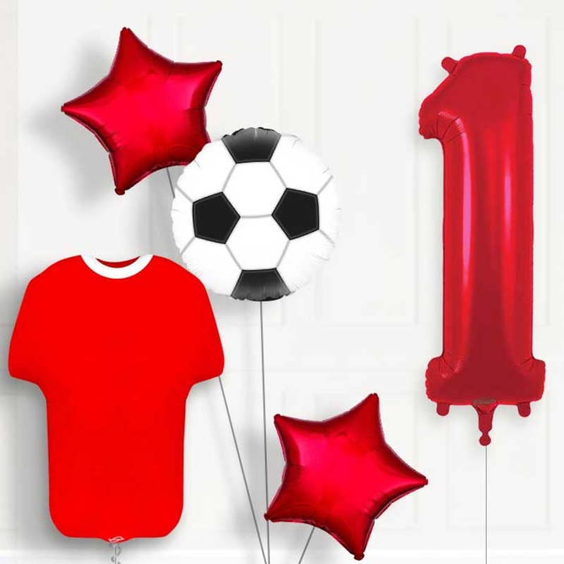 Red Football Shirt 1st Birthday Balloon Package