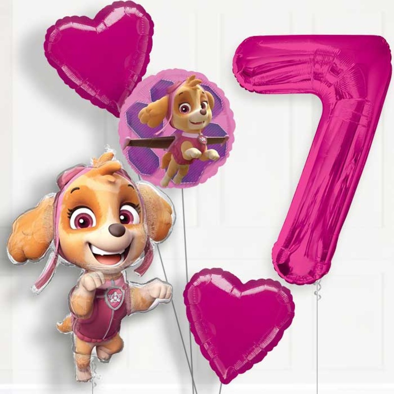 Shaped Skye Helium Balloon Package 7th Birthday