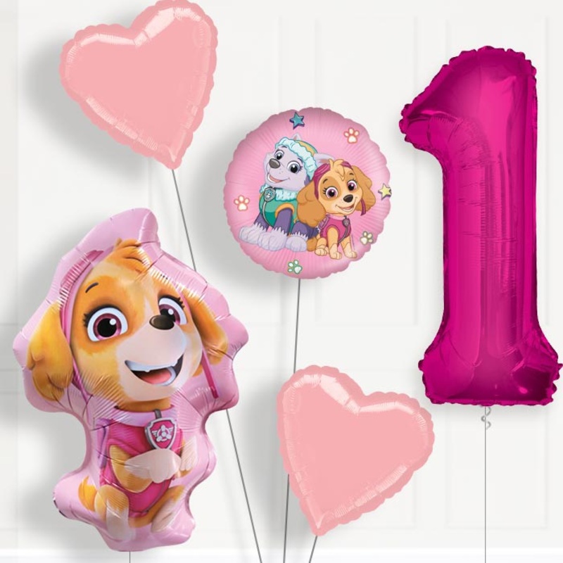 Skye Shaped Helium Balloon Package 1st Birthday