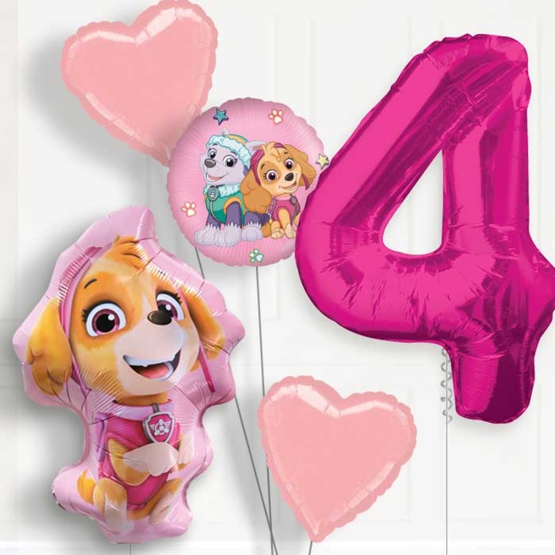 Skye Shaped Helium Balloon Package 4th Birthday