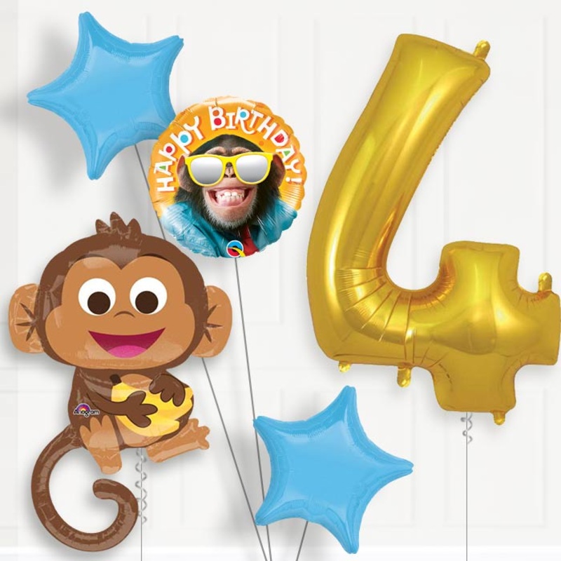 Monkey Birthday Balloon Package Choose Your Number