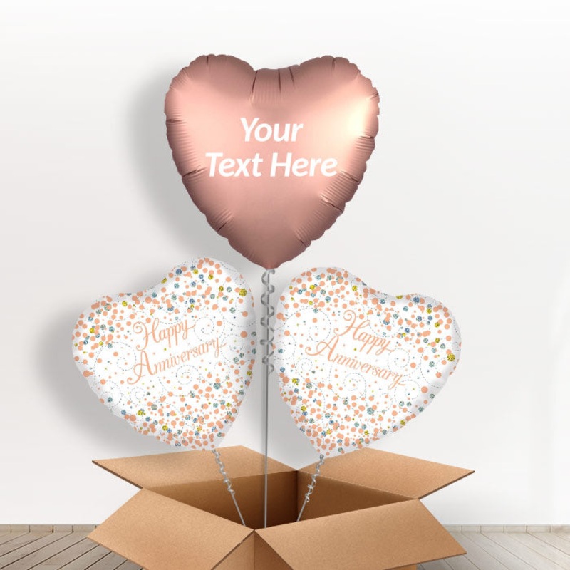 Personalised Anniversary Balloons - Rose Gold