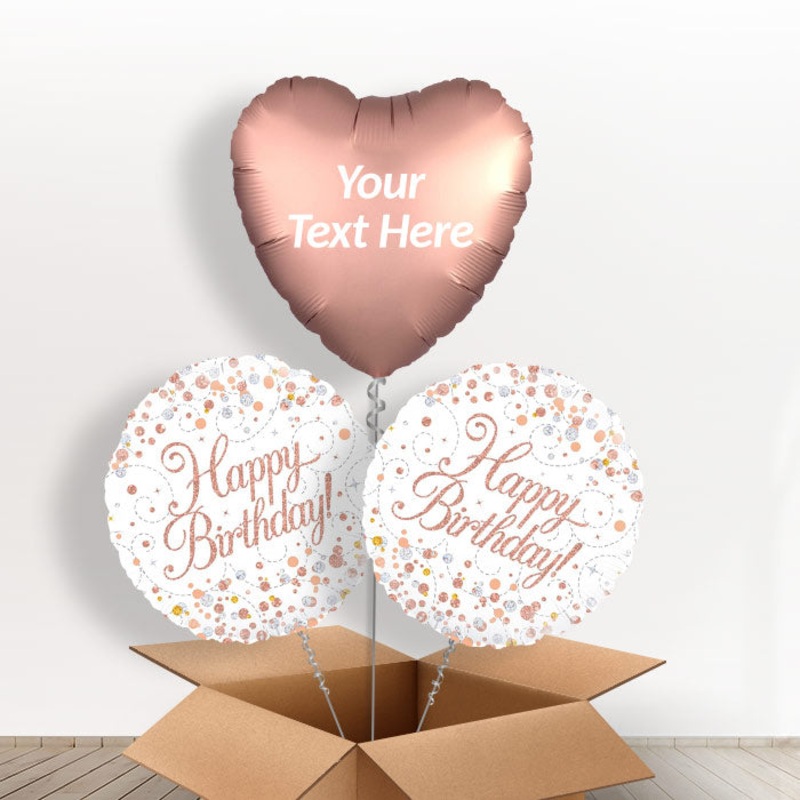 Personalised Balloon Bouquet - Rose Gold Birthday