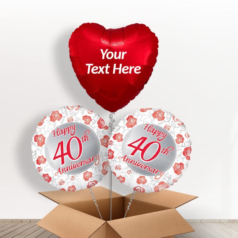 Personalised Helium Balloons - 40th Anniversary