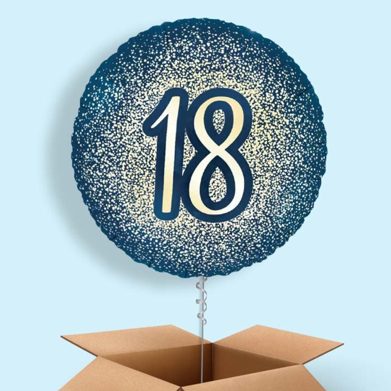 Navy and Gold 18th Birthday Foil Balloon in a Box