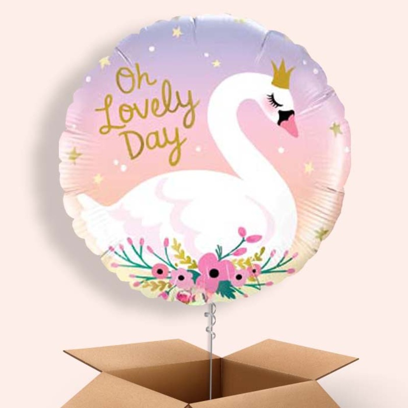 Oh Lovely Day Swan Balloons in a Box