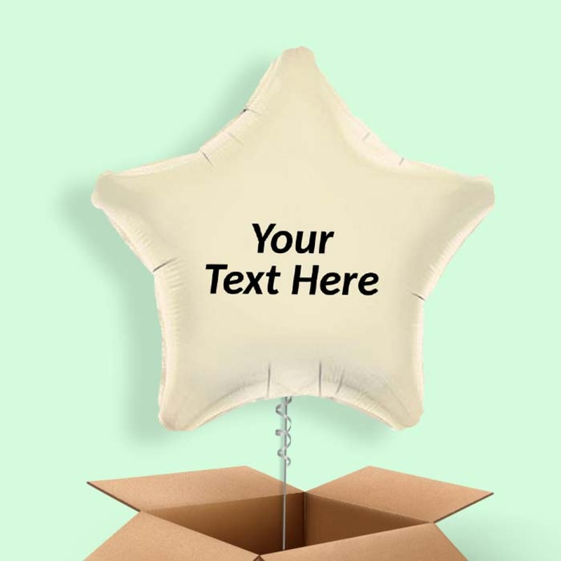 Personalisable Ivory Star Foil Balloon in a Box