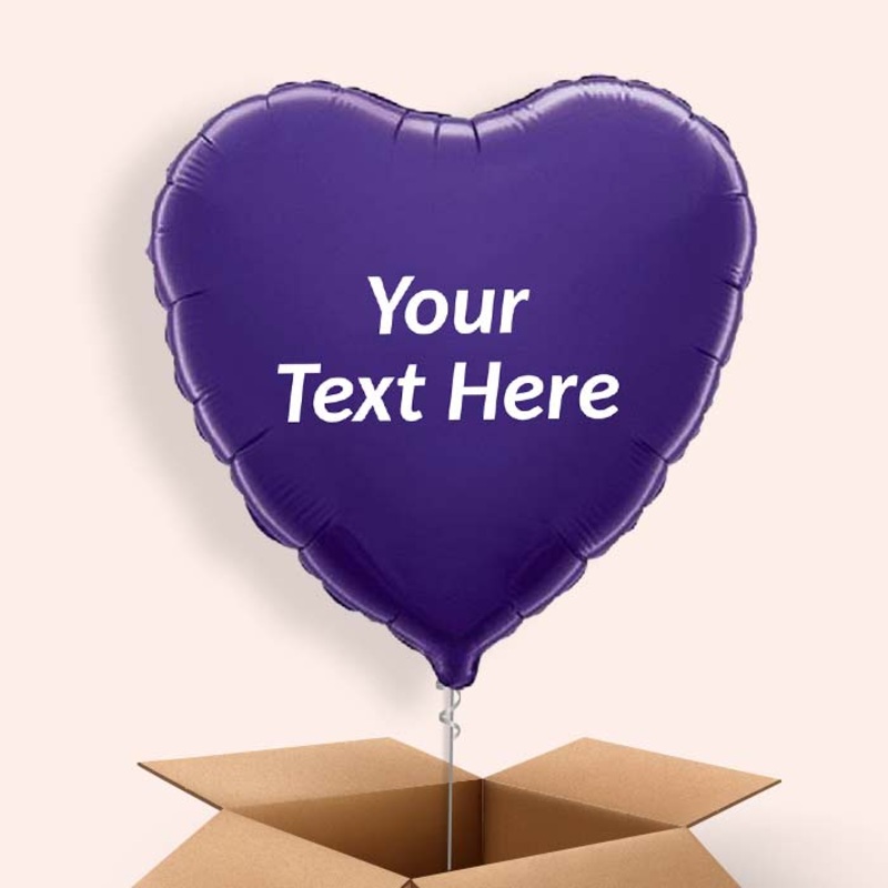 Personalisable Purple Heart Foil Balloon in a Box