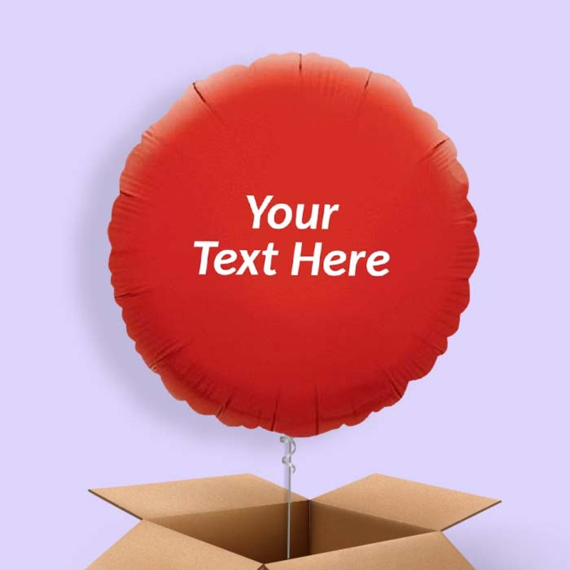 Personalisable Red Circle Foil Balloon in a Box