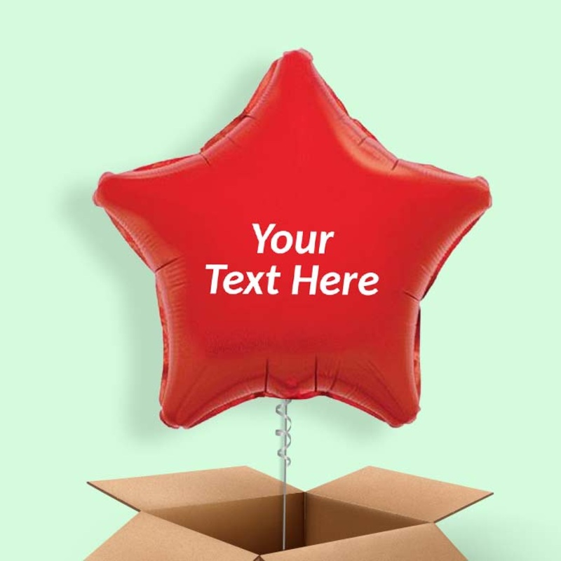 Personalisable Red Star Foil Balloon in a Box