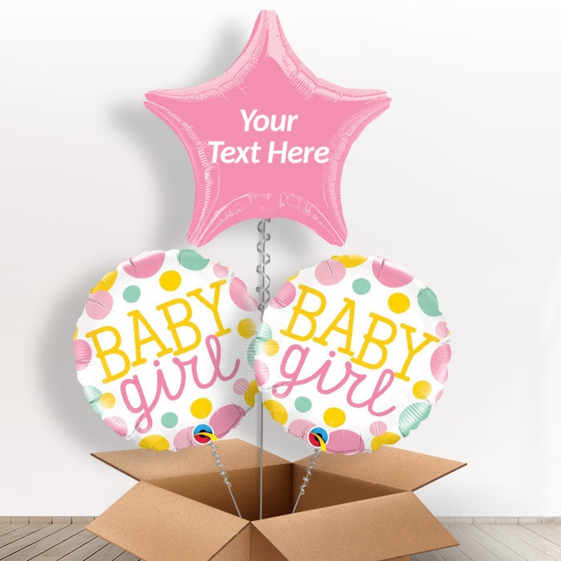 Personalised Baby Girl Balloon Bouquet
