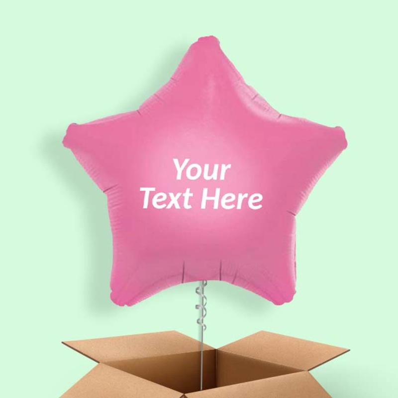 Personalised Balloons in a Box - Baby Pink Star