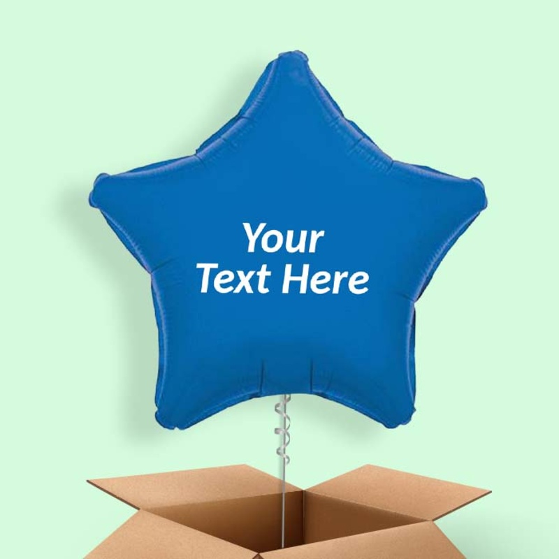 Personalised Balloons in a Box - Dark Blue Star