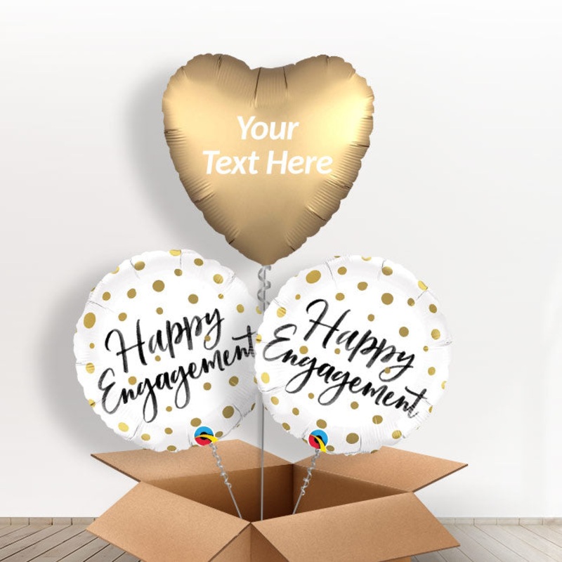 Personalised Engagement Foil Balloons - Gold Dot