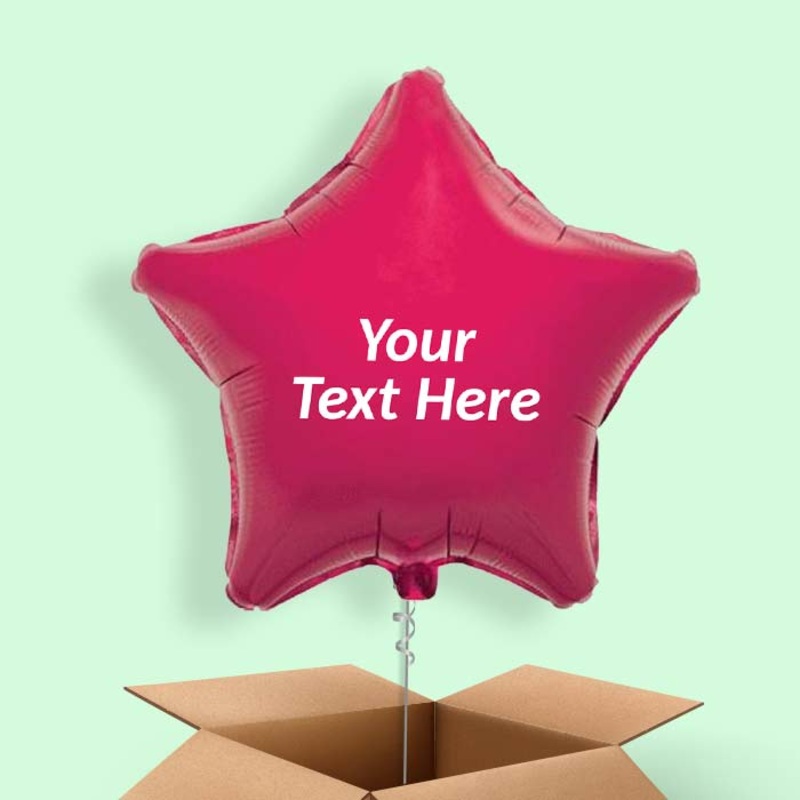 Personalised Hot Pink Star Balloon in a Box