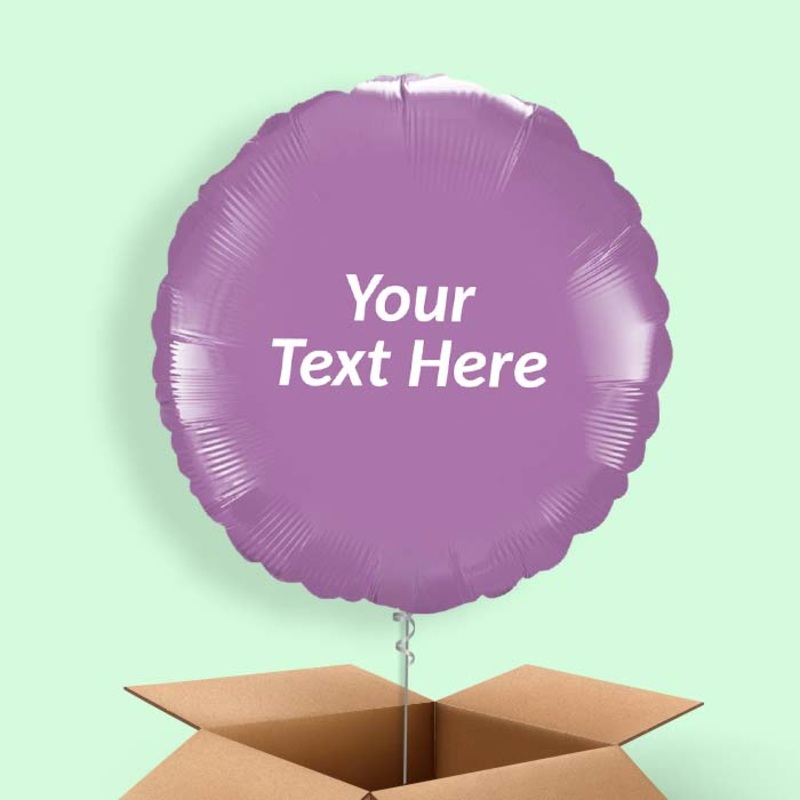 Personalised Lilac Balloons in a Box - Circle