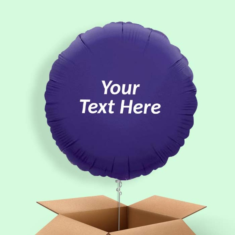 Personalised Purple Circle Balloon in a Box