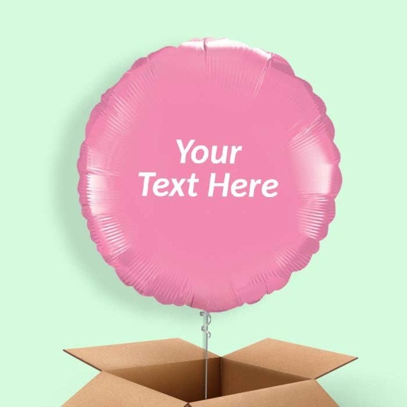 Personalised Rose Pink Circle Balloon in a Box