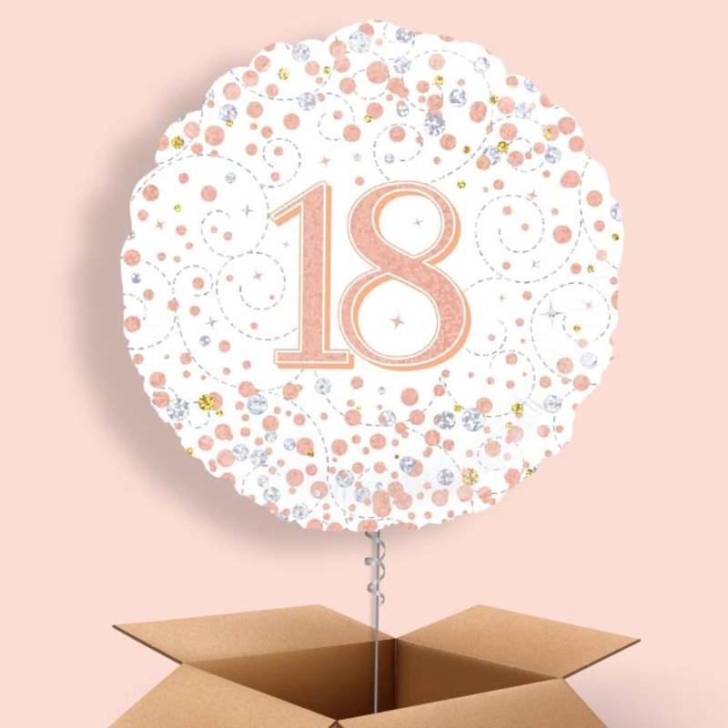 Rose Gold 18th Birthday Balloons Delivered