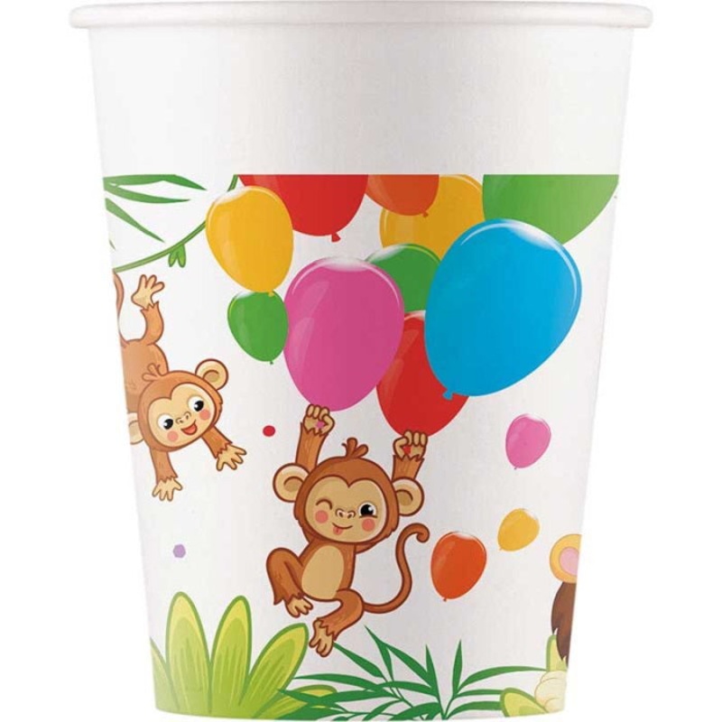 Jungle Animal Paper Cups Pack of 8