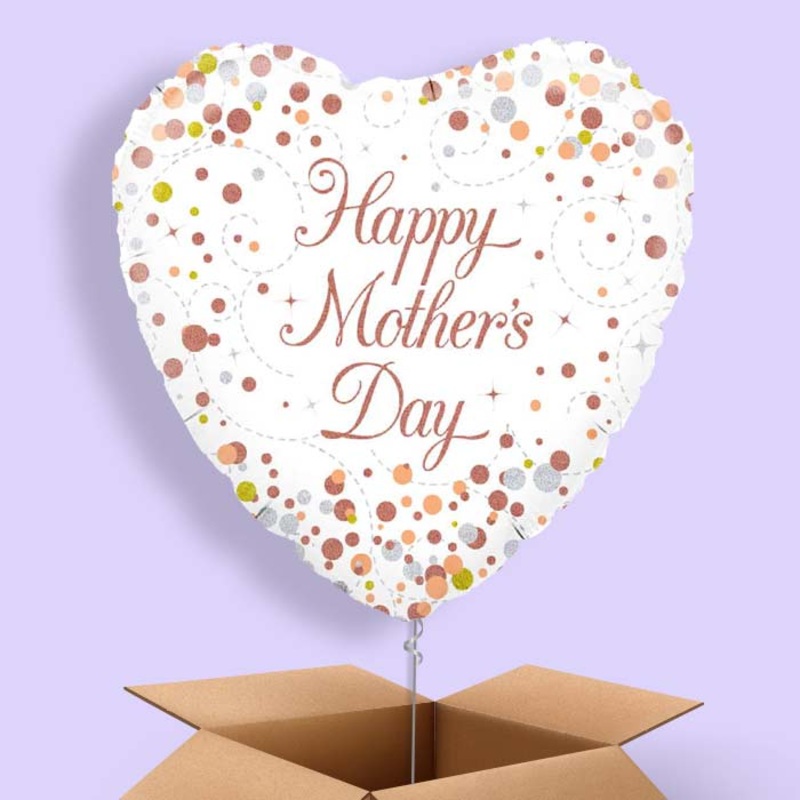 Mothers Day Confetti Balloon Rose Gold in a Box