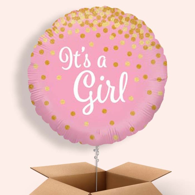New Baby Balloon Delivery (Pink Confetti)