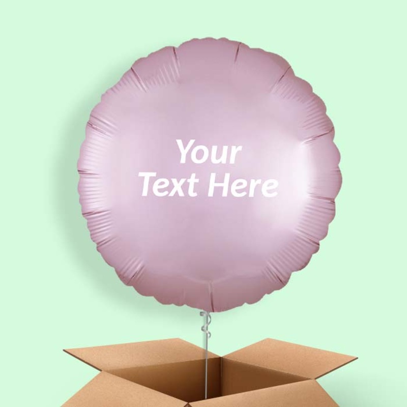 Pastel Pink Satin Circle Balloon in a Box