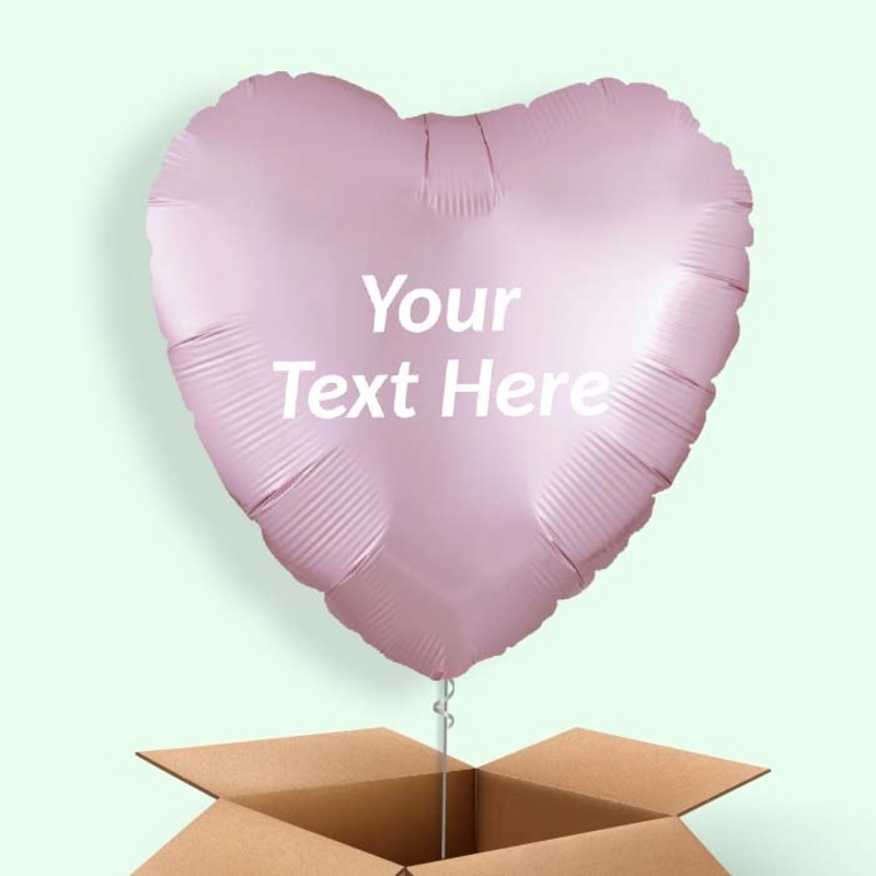 Pastel Pink Satin Heart Balloon in a Box