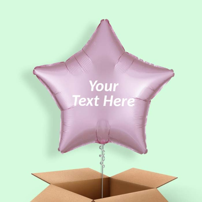 Pastel Pink Satin Star Balloon in a Box