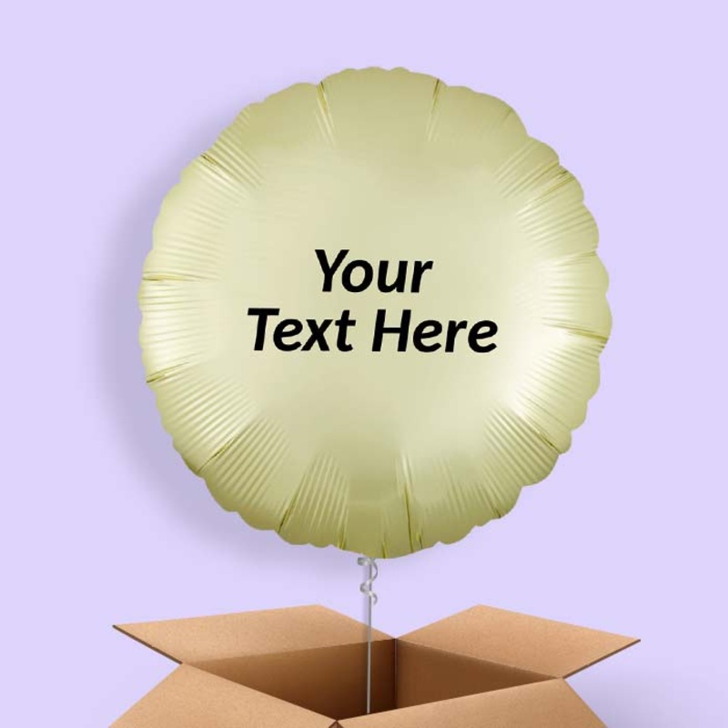 Pastel Yellow Satin Circle Balloon in a Box