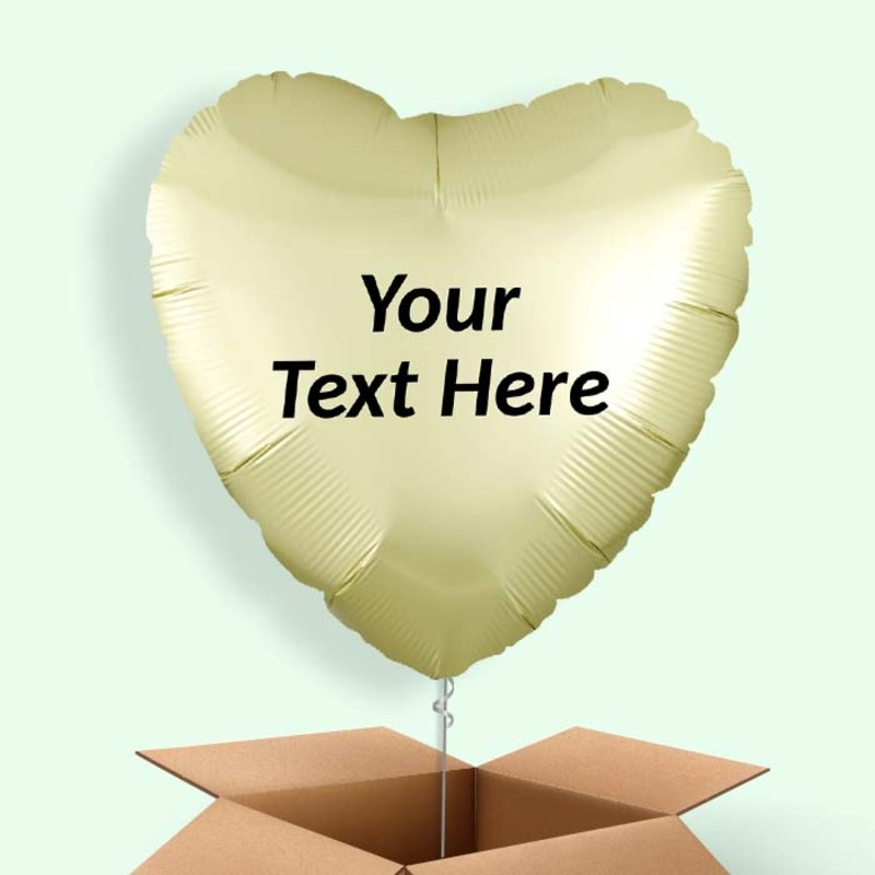 Pastel Yellow Satin Heart Balloon in a Box