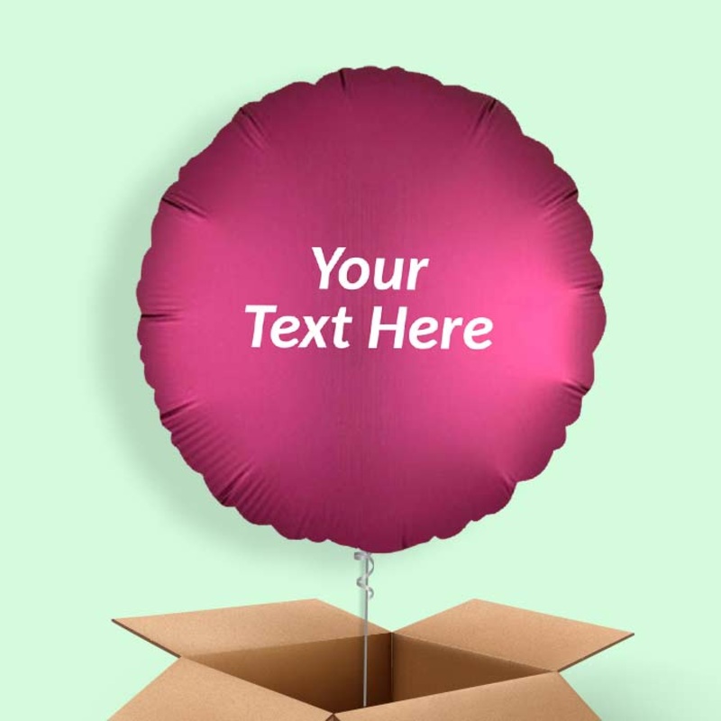 Personalisable Pomegranate Pink Circle Foil Balloons in a Box