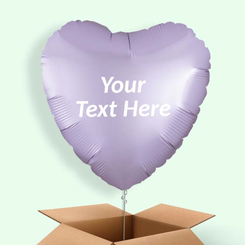 Personalised Lilac Heart Balloon in a Box