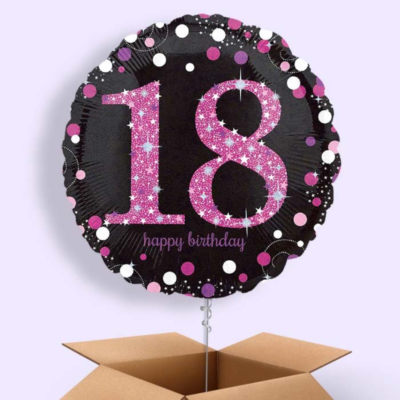 Pink 18th Birthday Balloon in a Box