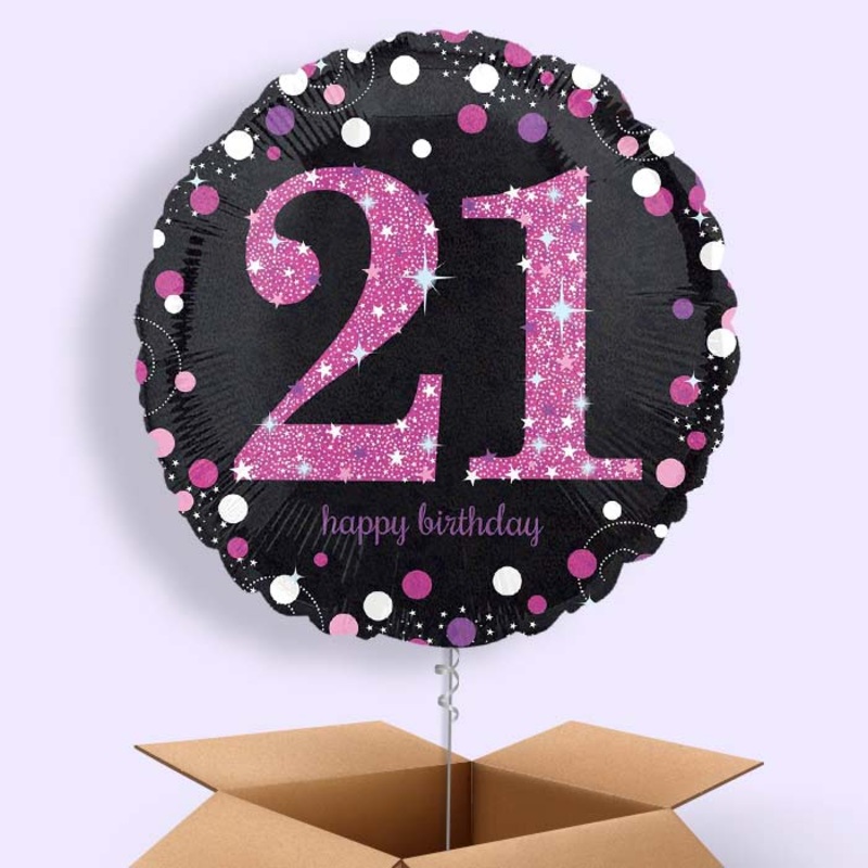 Pink 21st Birthday Balloon in a Box