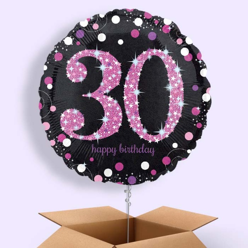 Pink 30th Birthday Balloon in a Box