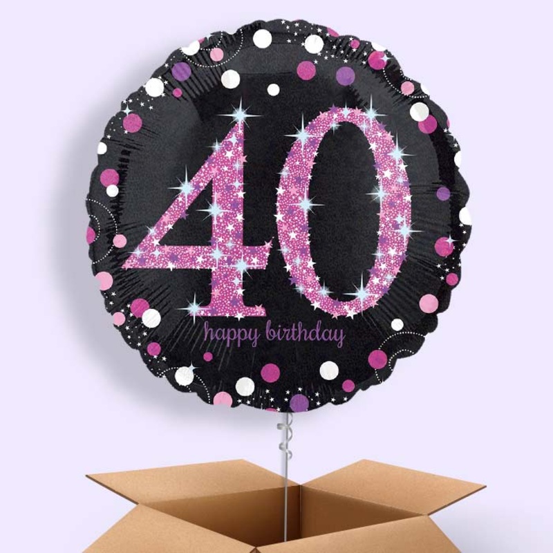 Pink 40th Birthday Balloon in a Box