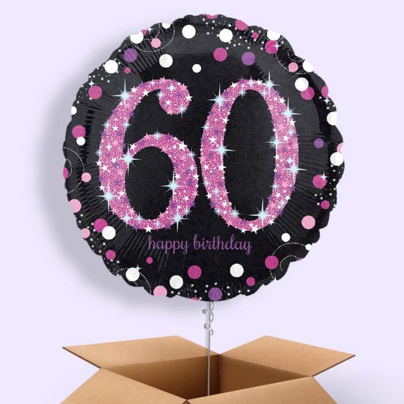Pink 60th Birthday Balloon in a Box