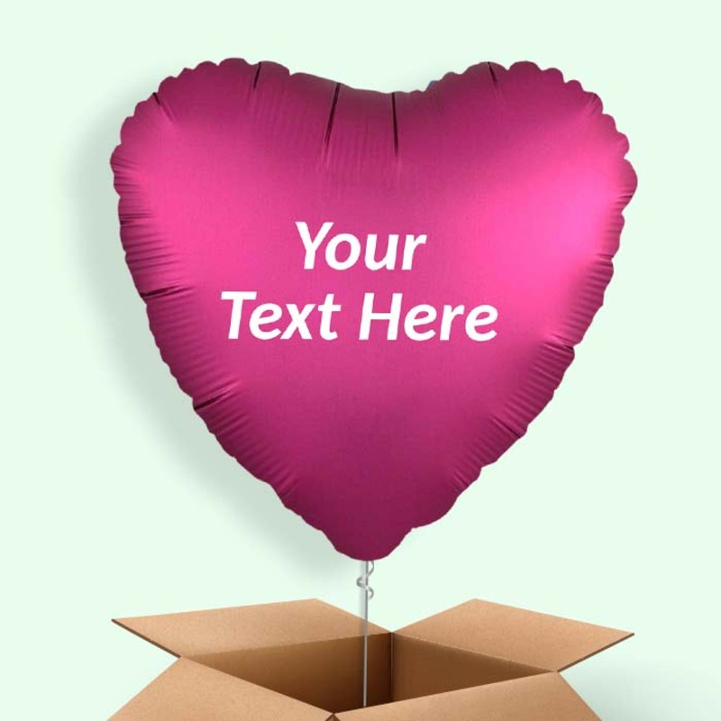Pomegranate Pink Heart Satin Luxe  Balloon in a Box