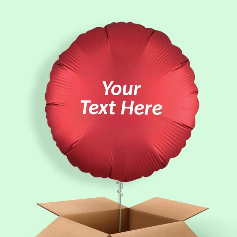 Red Satin Circle Balloon in a Box
