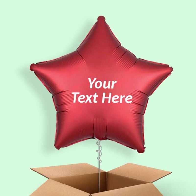 Red Satin Star Balloon in a Box