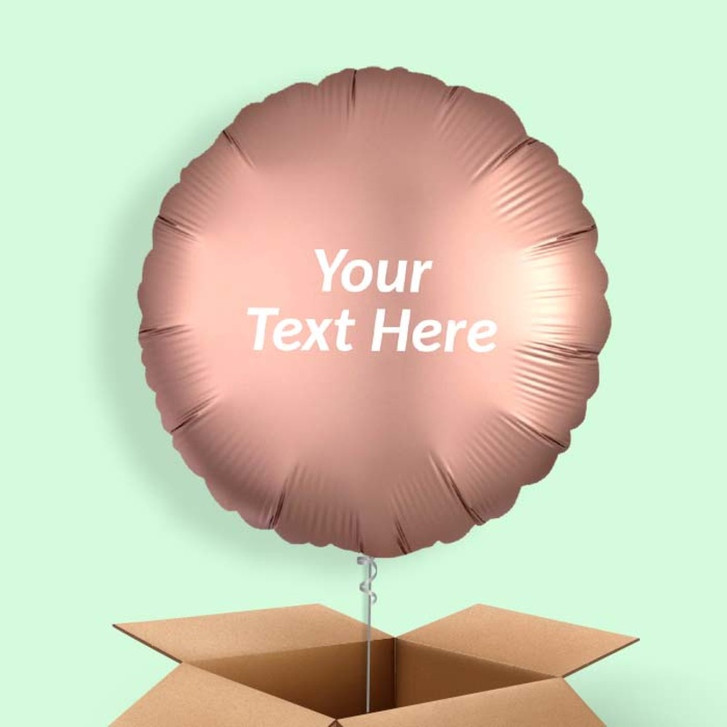 Rose Copper Satin Circle Balloon in a Box